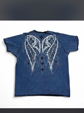 Blue Graphic Wing Back T-Shirt - Men